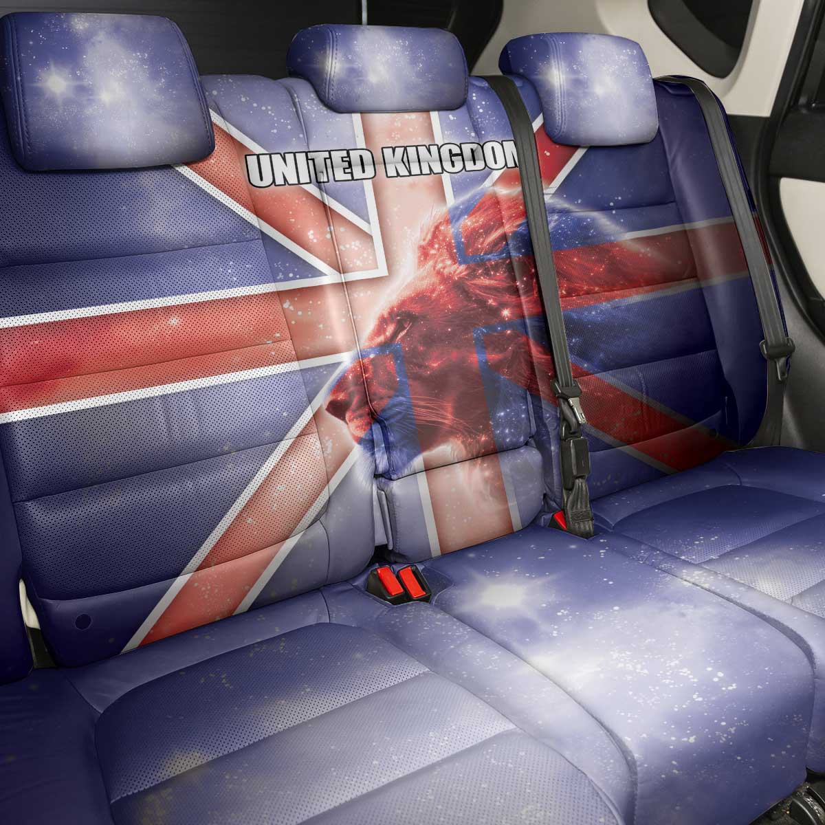 United Kingdom Back Car Seat Cover British Lion Flag Style - Wonder Print Shop