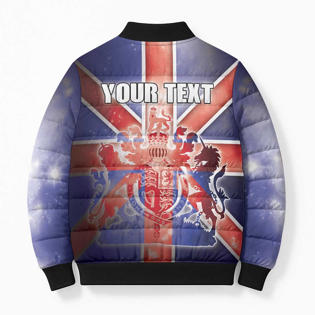 Personalized United Kingdom Bomber Puffer Jacket British Lion Flag Style - Wonder Print Shop