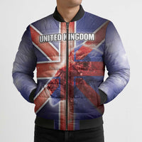 Personalized United Kingdom Bomber Puffer Jacket British Lion Flag Style - Wonder Print Shop