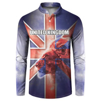 Personalized United Kingdom Button Sweatshirt British Lion Flag Style - Wonder Print Shop