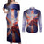 Personalized United Kingdom Couples Matching Off Shoulder Maxi Dress and Long Sleeve Button Shirt British Lion Flag Style - Wonder Print Shop