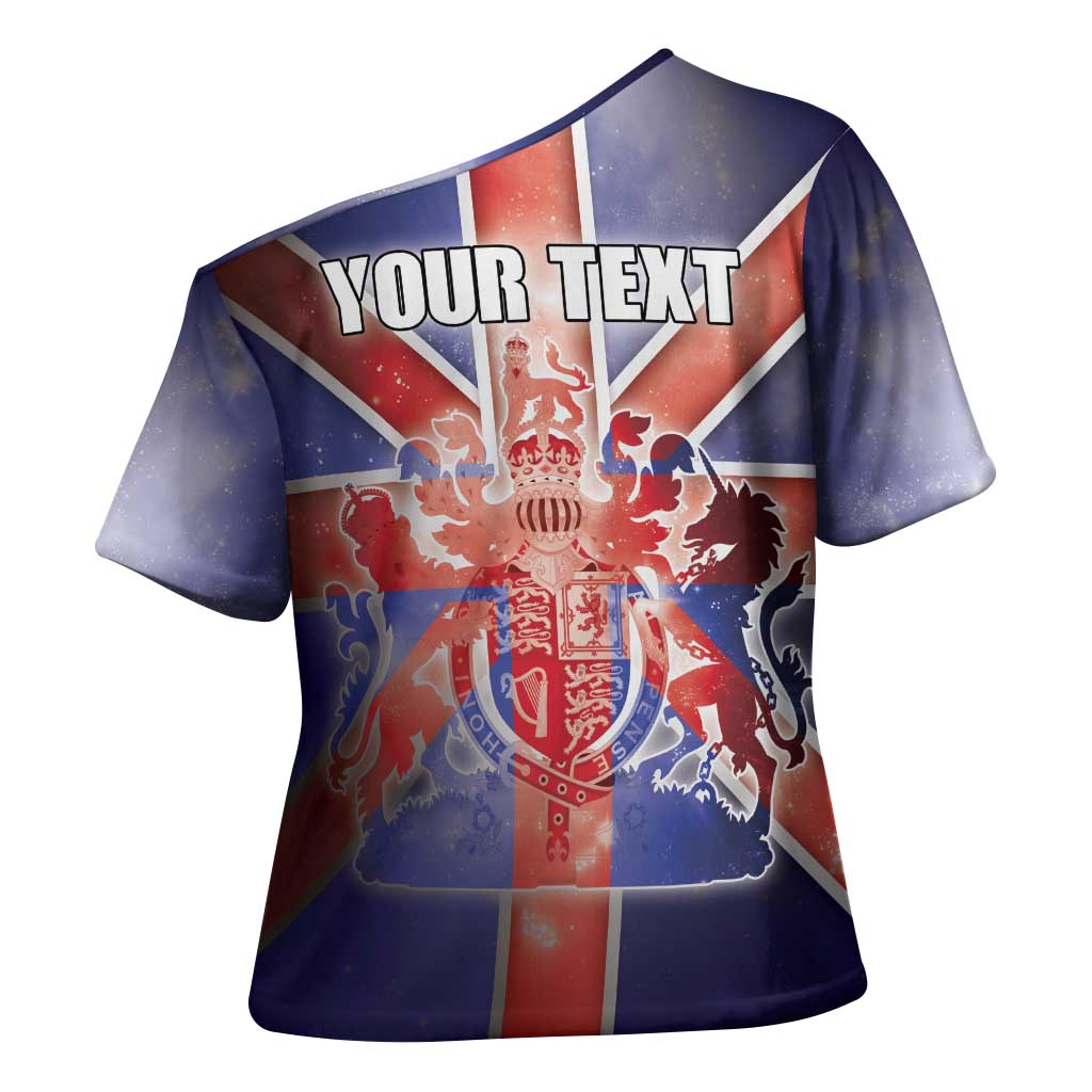 Personalized United Kingdom Cross Shoulder Shirt British Lion Flag Style - Wonder Print Shop