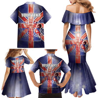 Personalized United Kingdom Family Matching Mermaid Dress and Hawaiian Shirt British Lion Flag Style - Wonder Print Shop