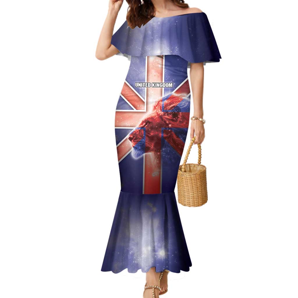 Personalized United Kingdom Family Matching Mermaid Dress and Hawaiian Shirt British Lion Flag Style - Wonder Print Shop