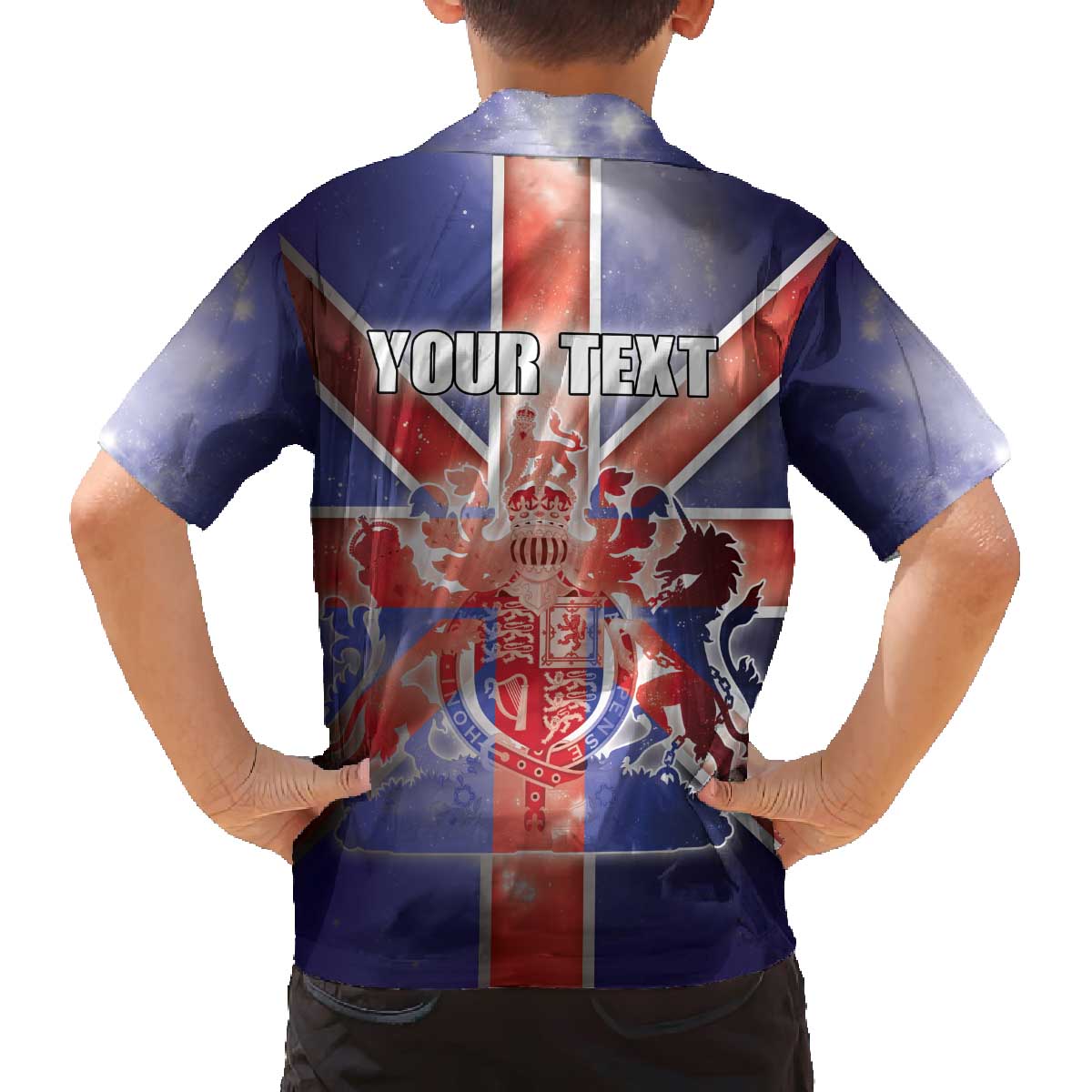 Personalized United Kingdom Family Matching Off The Shoulder Long Sleeve Dress and Hawaiian Shirt British Lion Flag Style - Wonder Print Shop