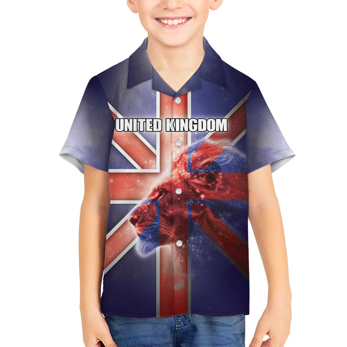 Personalized United Kingdom Family Matching Off The Shoulder Long Sleeve Dress and Hawaiian Shirt British Lion Flag Style - Wonder Print Shop