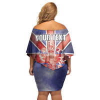 Personalized United Kingdom Family Matching Off Shoulder Short Dress and Hawaiian Shirt British Lion Flag Style - Wonder Print Shop