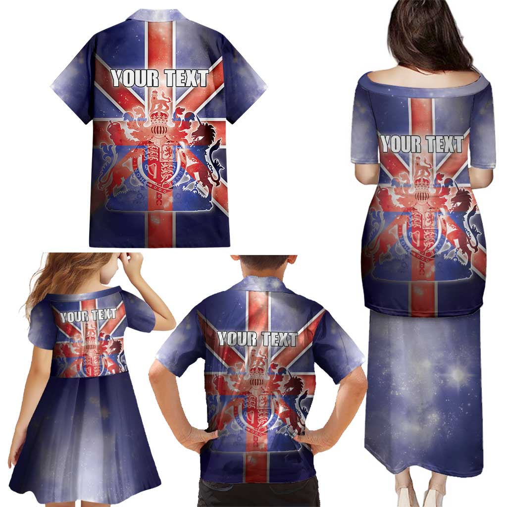 Personalized United Kingdom Family Matching Puletasi and Hawaiian Shirt British Lion Flag Style - Wonder Print Shop