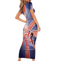Personalized United Kingdom Family Matching Short Sleeve Bodycon Dress and Hawaiian Shirt British Lion Flag Style - Wonder Print Shop