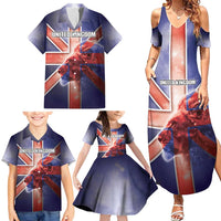 Personalized United Kingdom Family Matching Summer Maxi Dress and Hawaiian Shirt British Lion Flag Style - Wonder Print Shop