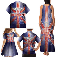 Personalized United Kingdom Family Matching Tank Maxi Dress and Hawaiian Shirt British Lion Flag Style - Wonder Print Shop