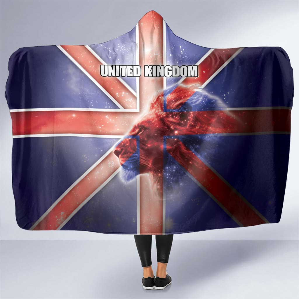 United Kingdom Hooded Blanket British Lion Flag Style - Wonder Print Shop