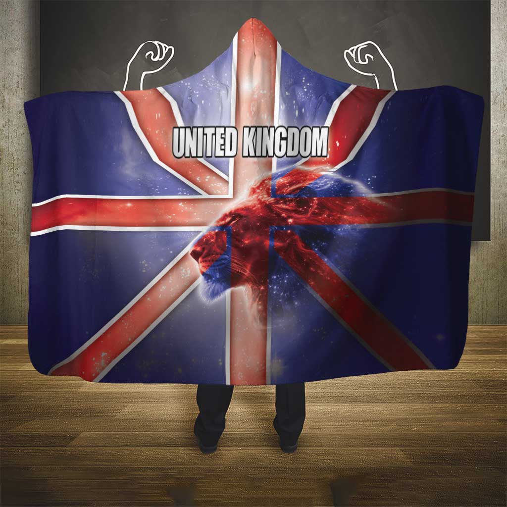 United Kingdom Hooded Blanket British Lion Flag Style - Wonder Print Shop