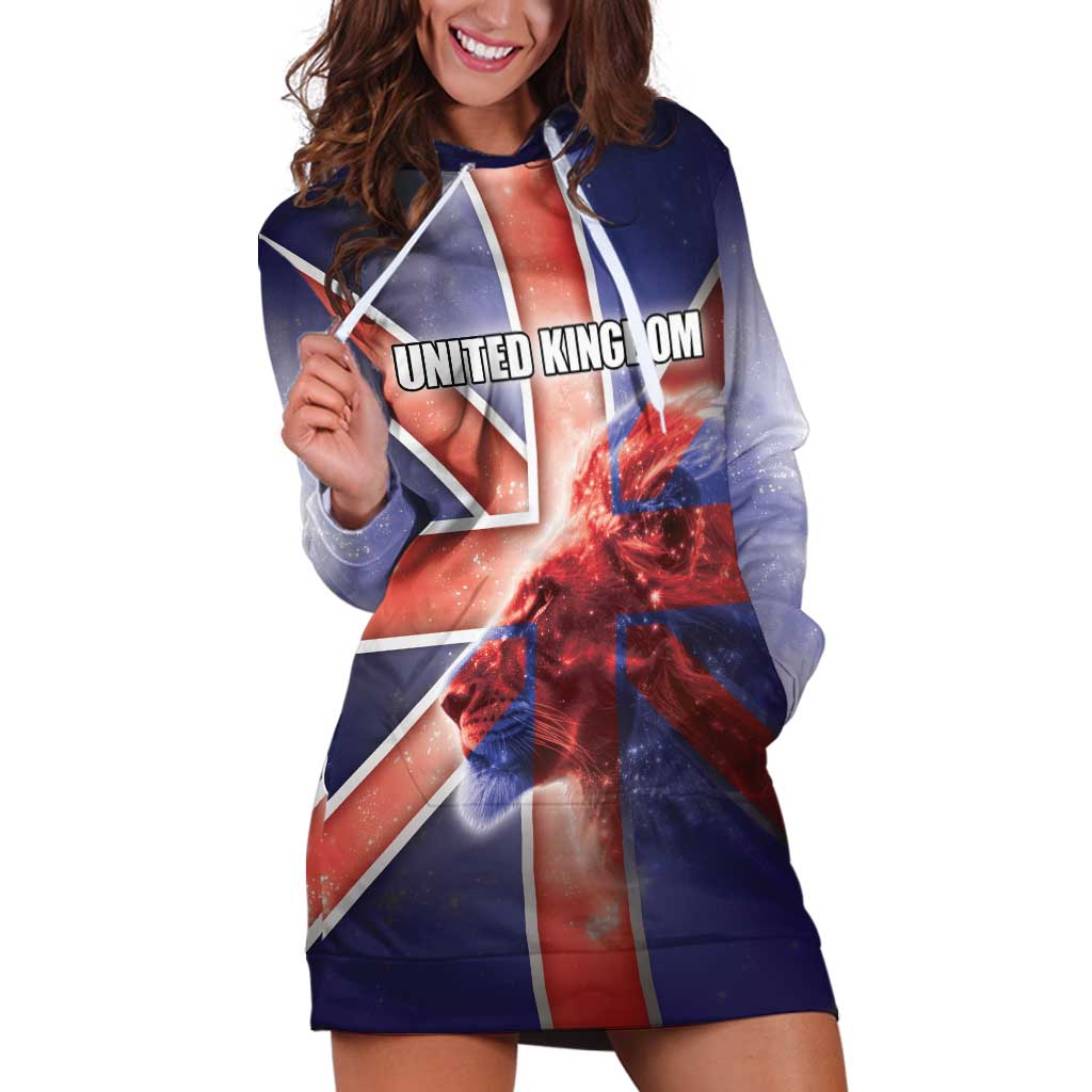 Personalized United Kingdom Hoodie Dress British Lion Flag Style - Wonder Print Shop