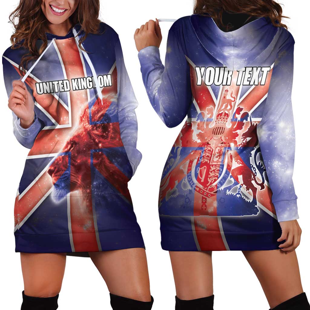 Personalized United Kingdom Hoodie Dress British Lion Flag Style - Wonder Print Shop