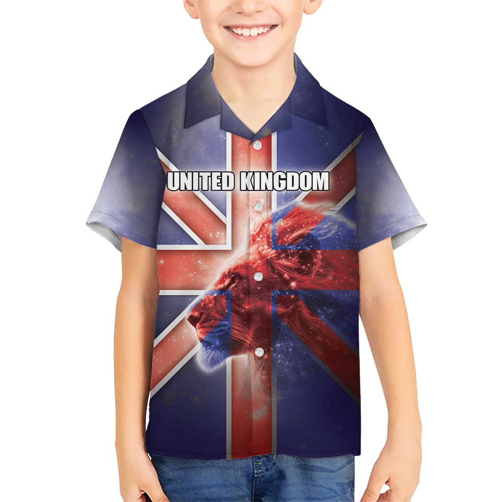Personalized United Kingdom Kid Hawaiian Shirt British Lion Flag Style - Wonder Print Shop