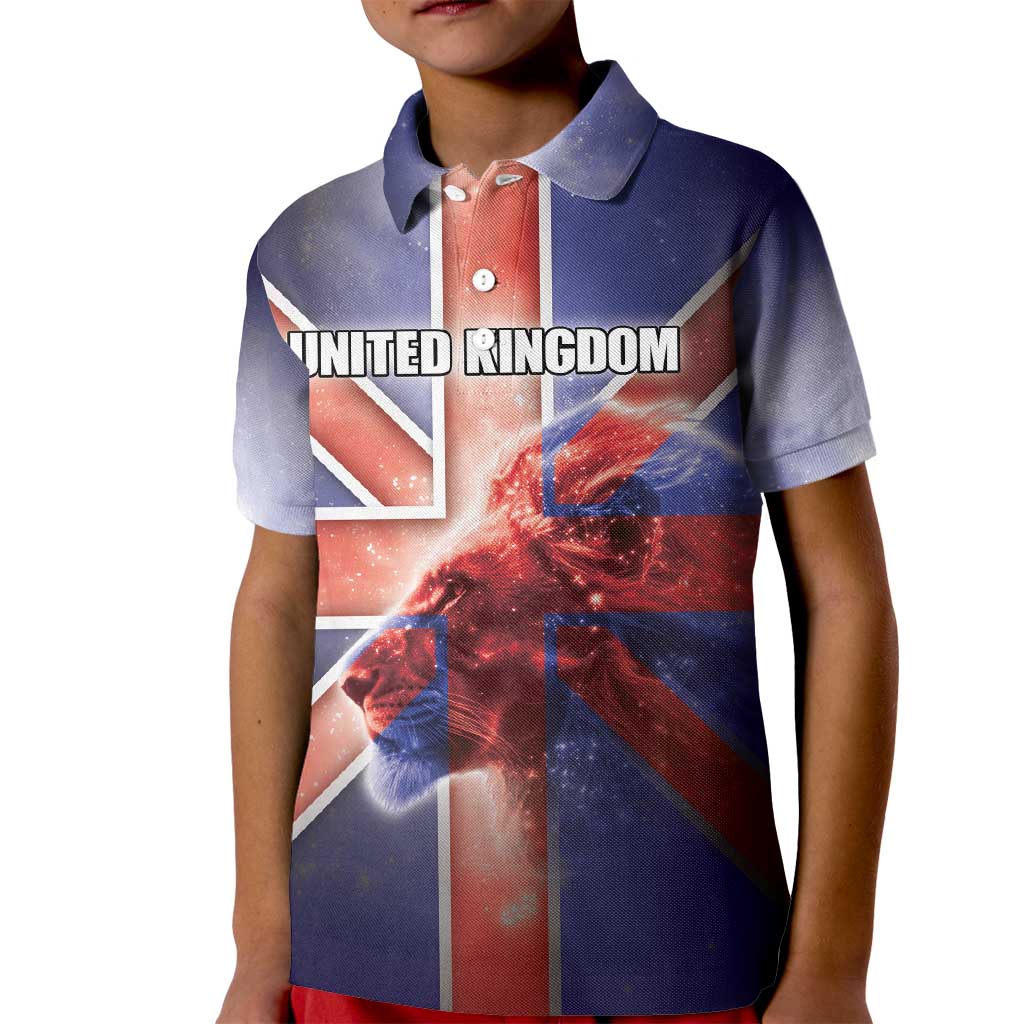 Personalized United Kingdom Kid Polo Shirt British Lion Flag Style - Wonder Print Shop