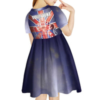 Personalized United Kingdom Kid Short Sleeve Dress British Lion Flag Style - Wonder Print Shop