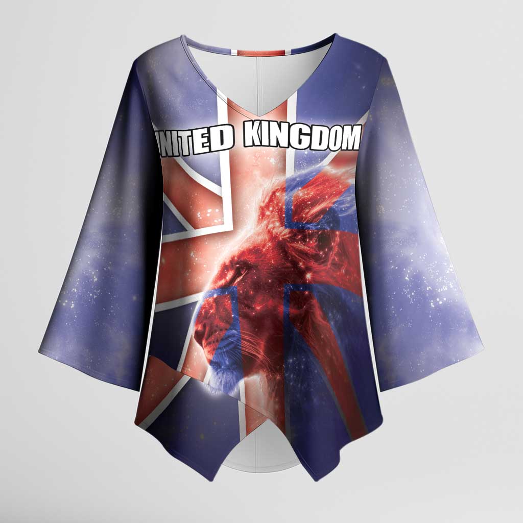 Personalized United Kingdom Kimono Sleeve Blouse British Lion Flag Style - Wonder Print Shop