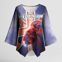 Personalized United Kingdom Kimono Sleeve Blouse British Lion Flag Style - Wonder Print Shop