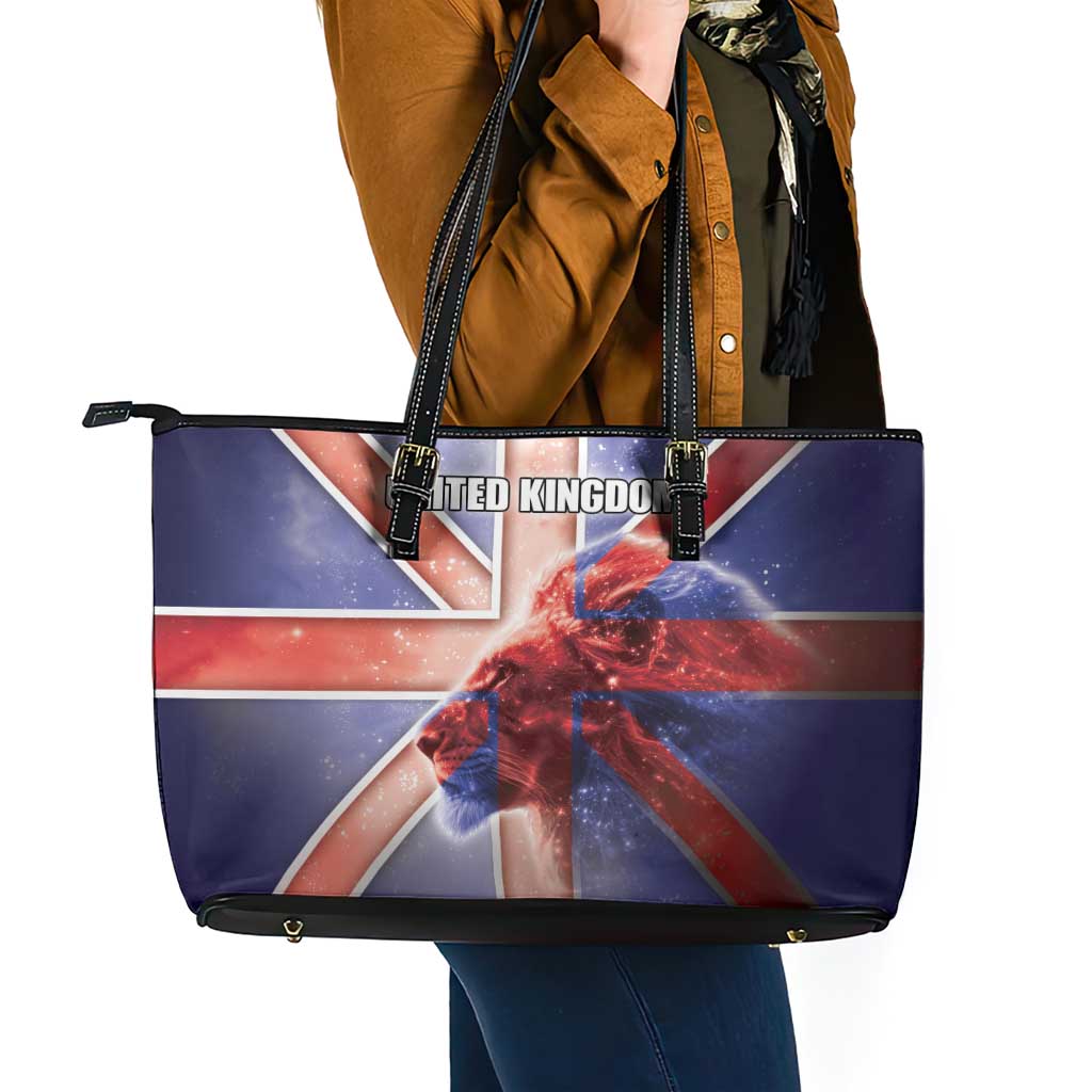United Kingdom Leather Tote Bag British Lion Flag Style - Wonder Print Shop