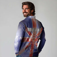 Personalized United Kingdom Long Sleeve Polo Shirt British Lion Flag Style - Wonder Print Shop