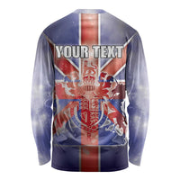 Personalized United Kingdom Long Sleeve Shirt British Lion Flag Style - Wonder Print Shop