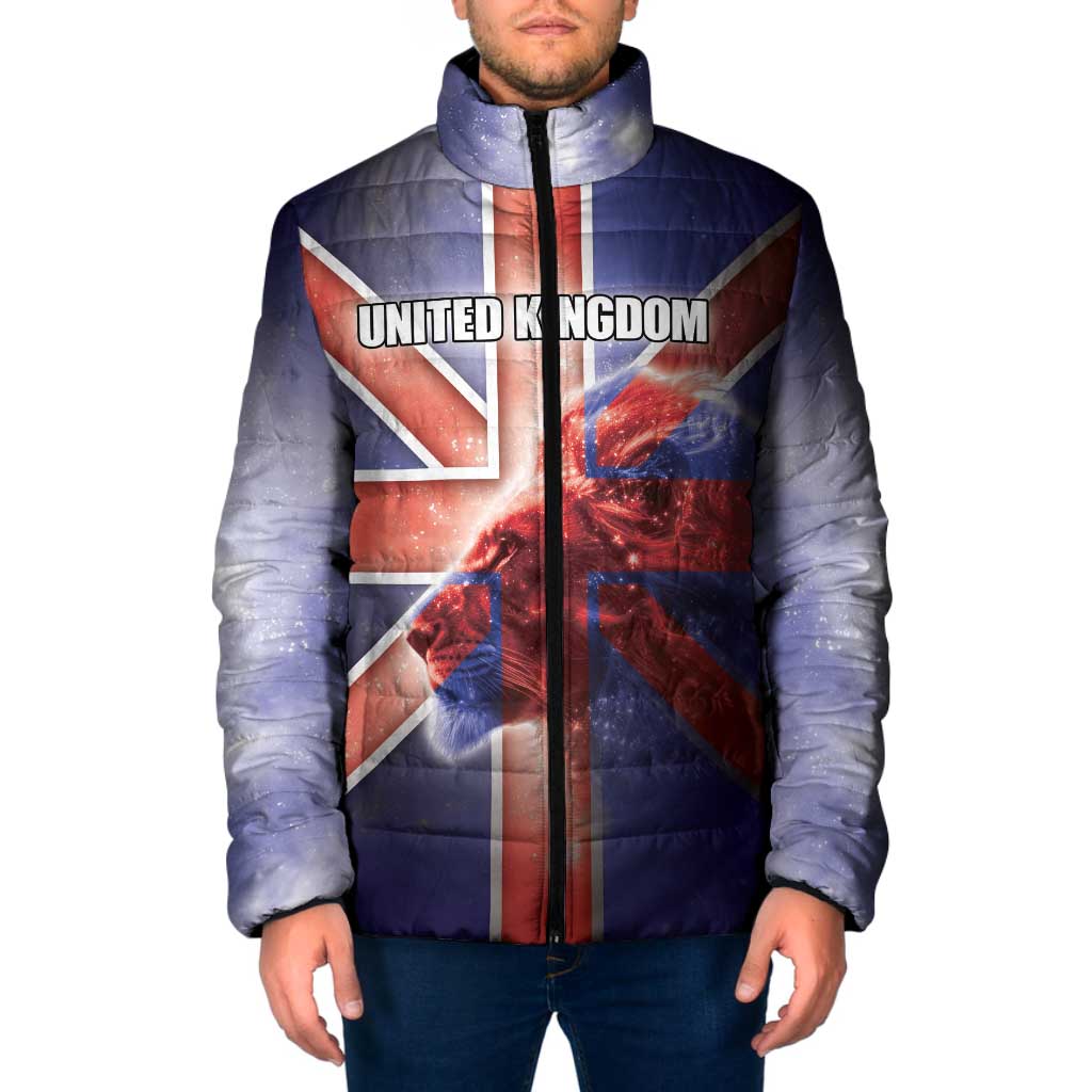 Personalized United Kingdom Padded Jacket British Lion Flag Style - Wonder Print Shop