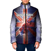 Personalized United Kingdom Padded Jacket British Lion Flag Style - Wonder Print Shop