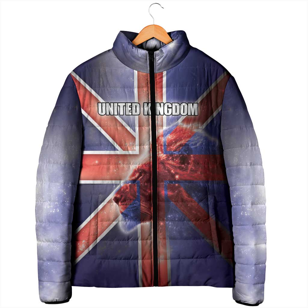 Personalized United Kingdom Padded Jacket British Lion Flag Style - Wonder Print Shop