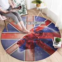 United Kingdom Round Carpet British Lion Flag Style - Wonder Print Shop
