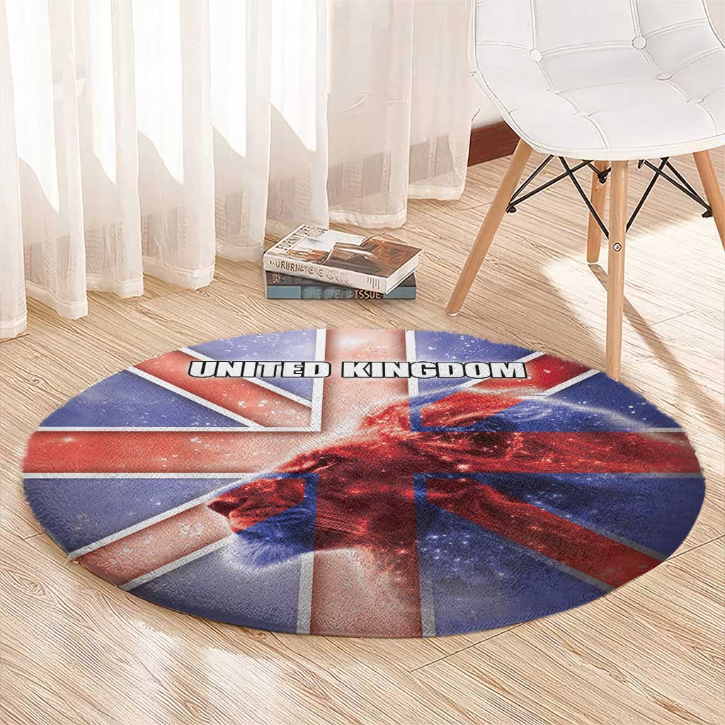 United Kingdom Round Carpet British Lion Flag Style - Wonder Print Shop