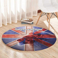 United Kingdom Round Carpet British Lion Flag Style - Wonder Print Shop