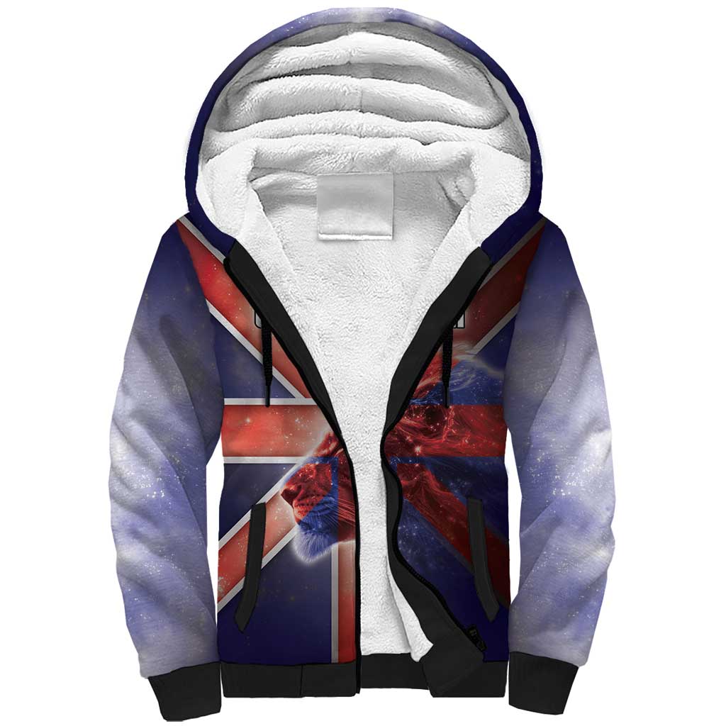 Personalized United Kingdom Sherpa Hoodie British Lion Flag Style - Wonder Print Shop