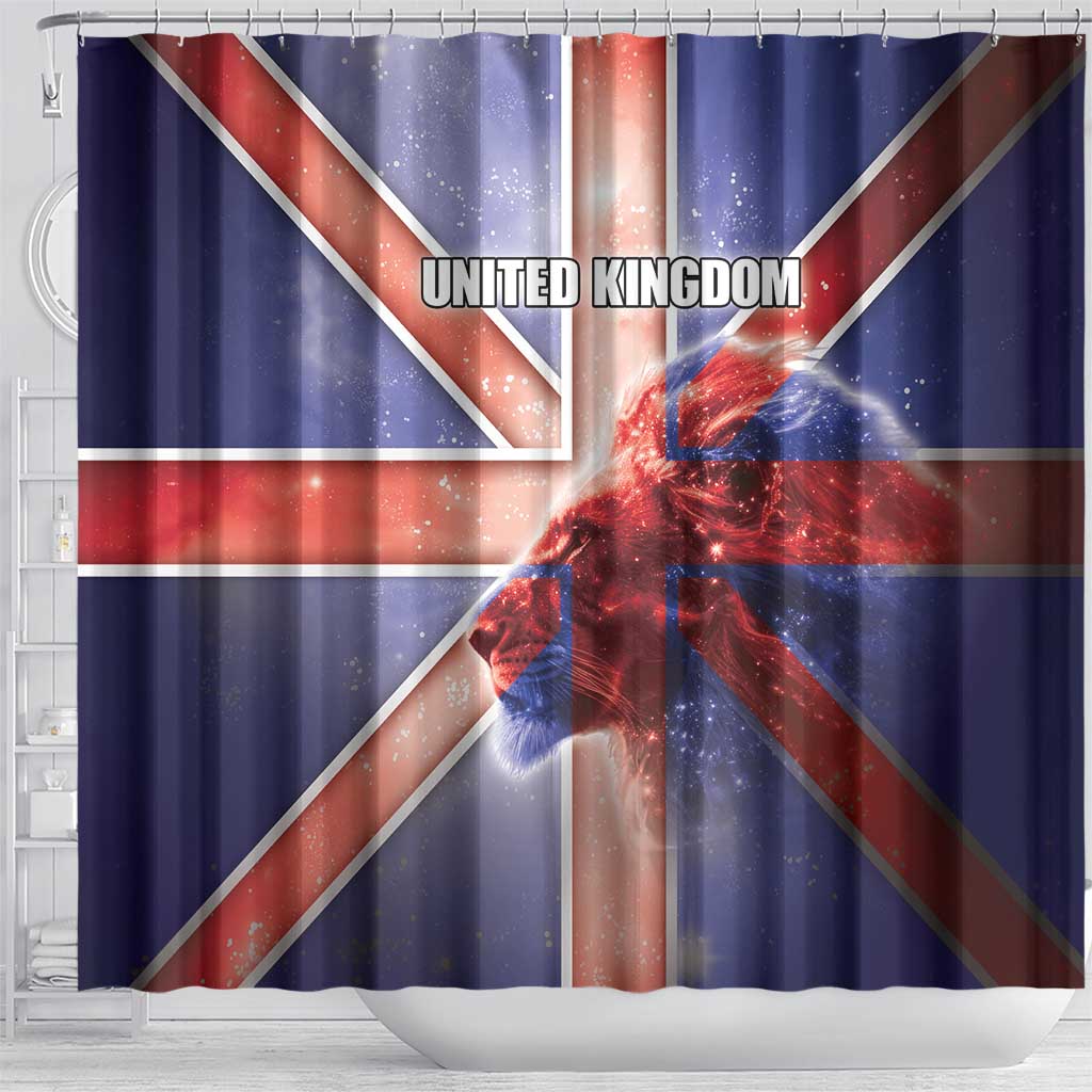 United Kingdom Shower Curtain British Lion Flag Style - Wonder Print Shop