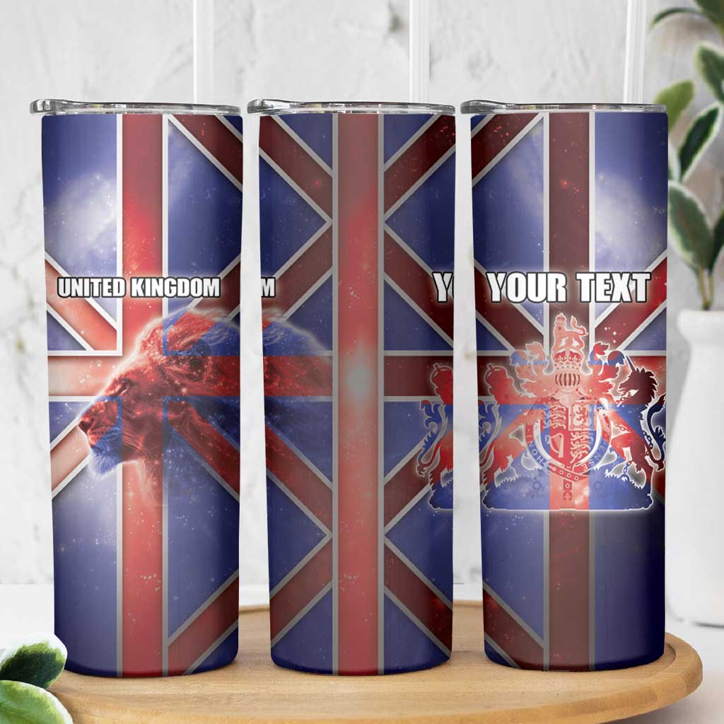 Personalized United Kingdom Skinny Tumbler British Lion Flag Style - Wonder Print Shop