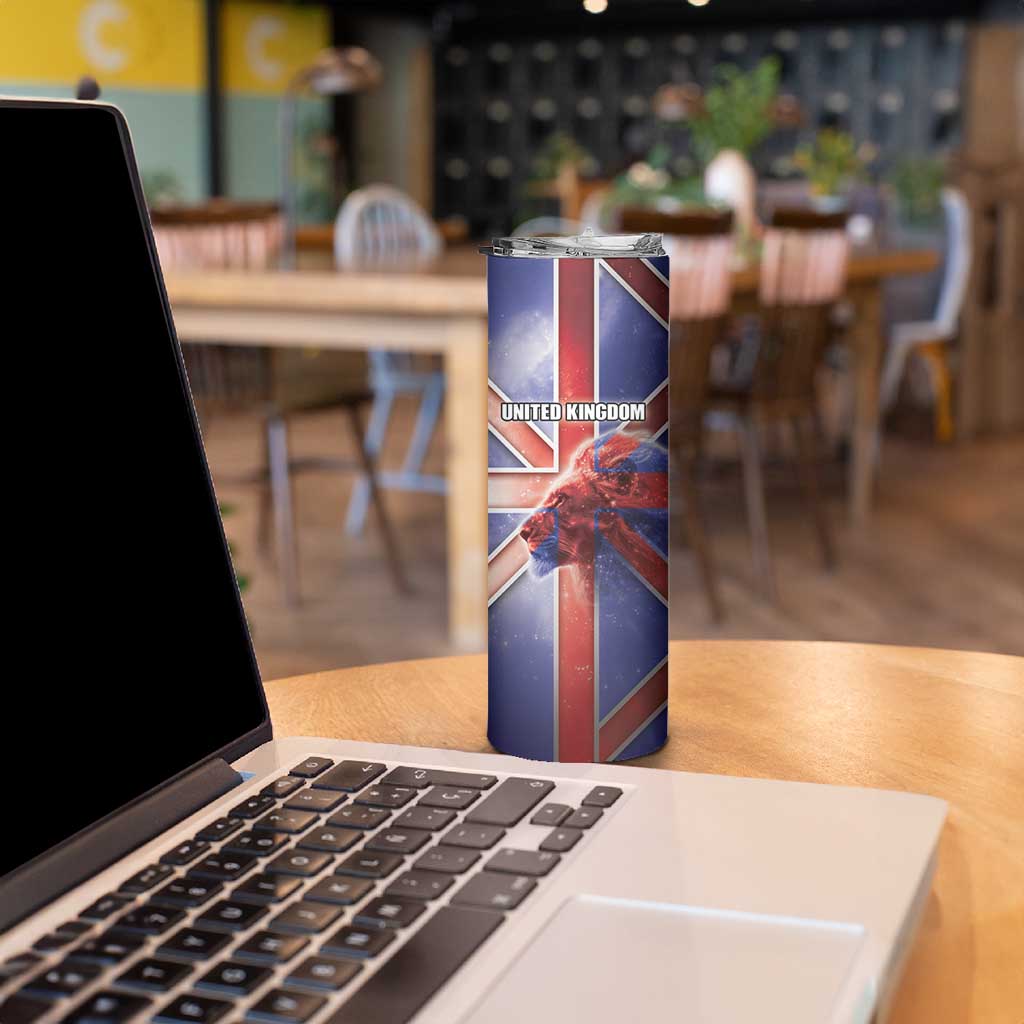 Personalized United Kingdom Skinny Tumbler British Lion Flag Style - Wonder Print Shop
