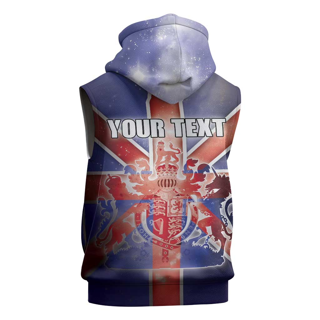 Personalized United Kingdom Sleeveless Hoodie British Lion Flag Style - Wonder Print Shop