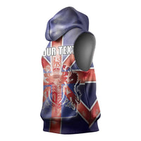 Personalized United Kingdom Sleeveless Hoodie British Lion Flag Style - Wonder Print Shop
