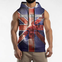 Personalized United Kingdom Sleeveless Hoodie British Lion Flag Style - Wonder Print Shop
