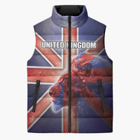 Personalized United Kingdom Sleeveless Puffer Jacket British Lion Flag Style - Wonder Print Shop