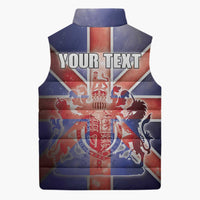 Personalized United Kingdom Sleeveless Puffer Jacket British Lion Flag Style - Wonder Print Shop