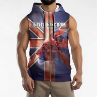 Personalized United Kingdom Sleeveless Zip Hoodie British Lion Flag Style - Wonder Print Shop