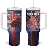 Personalized United Kingdom Tumbler With Handle British Lion Flag Style - Wonder Print Shop