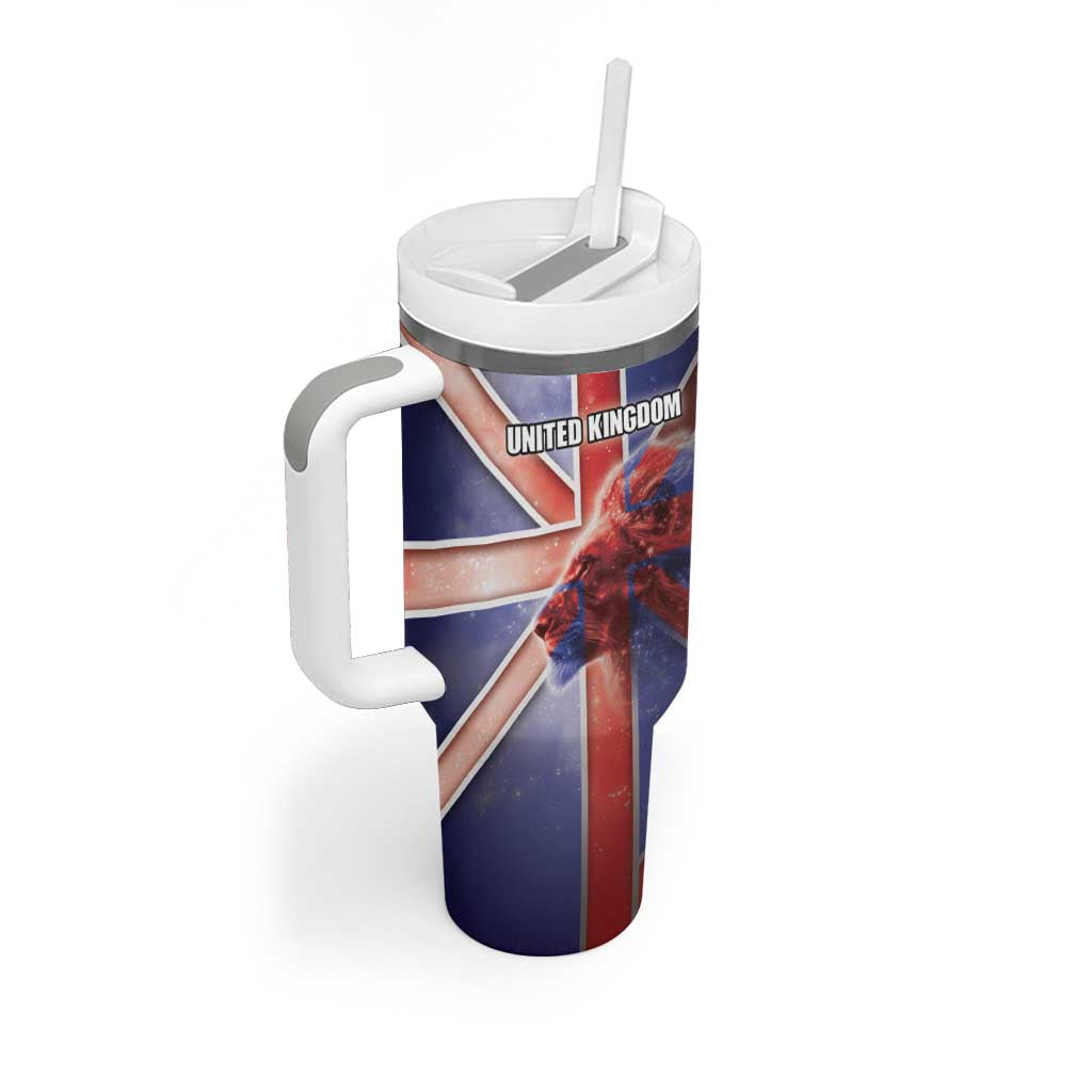 Personalized United Kingdom Tumbler With Handle British Lion Flag Style - Wonder Print Shop