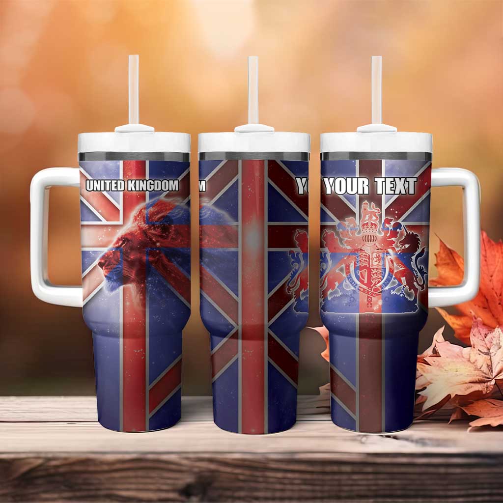 Personalized United Kingdom Tumbler With Handle British Lion Flag Style - Wonder Print Shop