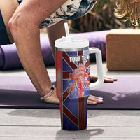 Personalized United Kingdom Tumbler With Handle British Lion Flag Style - Wonder Print Shop