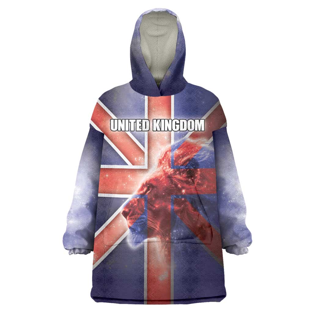 Personalized United Kingdom Wearable Blanket Hoodie British Lion Flag Style - Wonder Print Shop