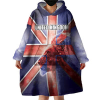 Personalized United Kingdom Wearable Blanket Hoodie British Lion Flag Style - Wonder Print Shop