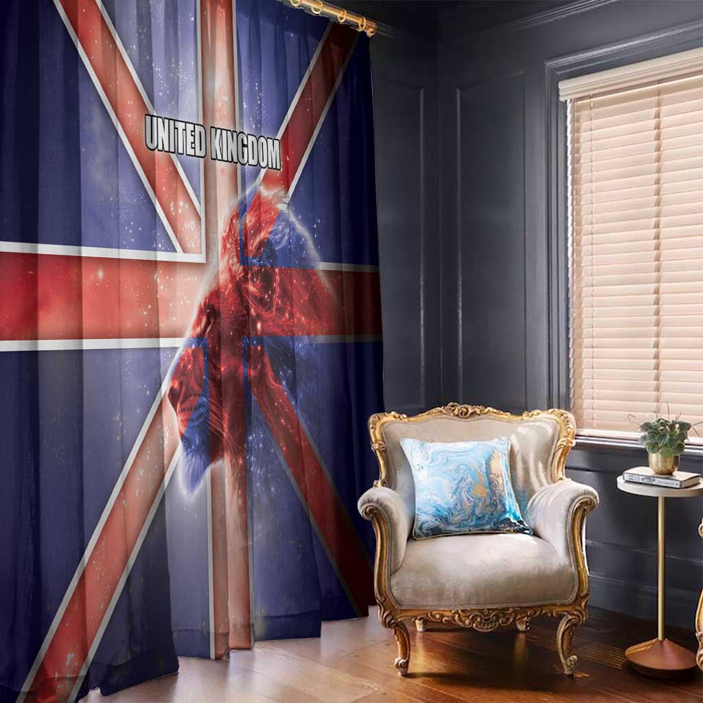 United Kingdom Window Curtain British Lion Flag Style - Wonder Print Shop